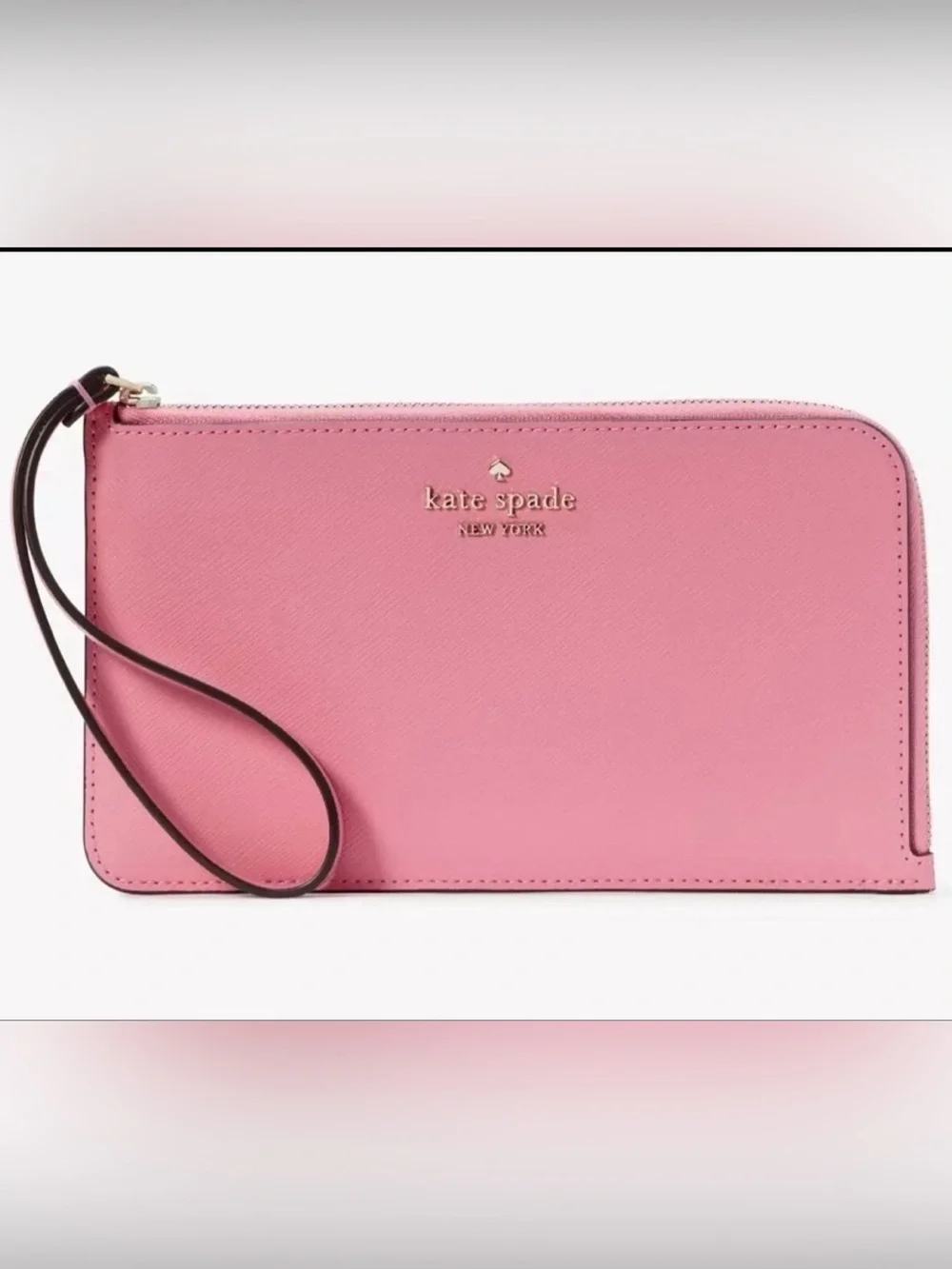 Kate Spade L-Zip Wristlet in Blossom Pink